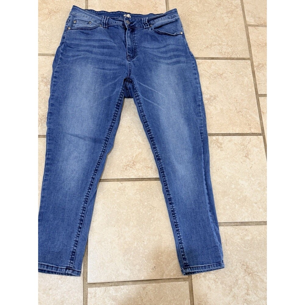 REBA Womens Blue Denim Skinny Jeans Size 14 Stretch Medium Wash